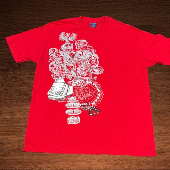 VINTAGE 2000 RUFF RIDERS PAPER TEAM T-SHIRT RAP RED  SIZE L - Picture 4 of 5